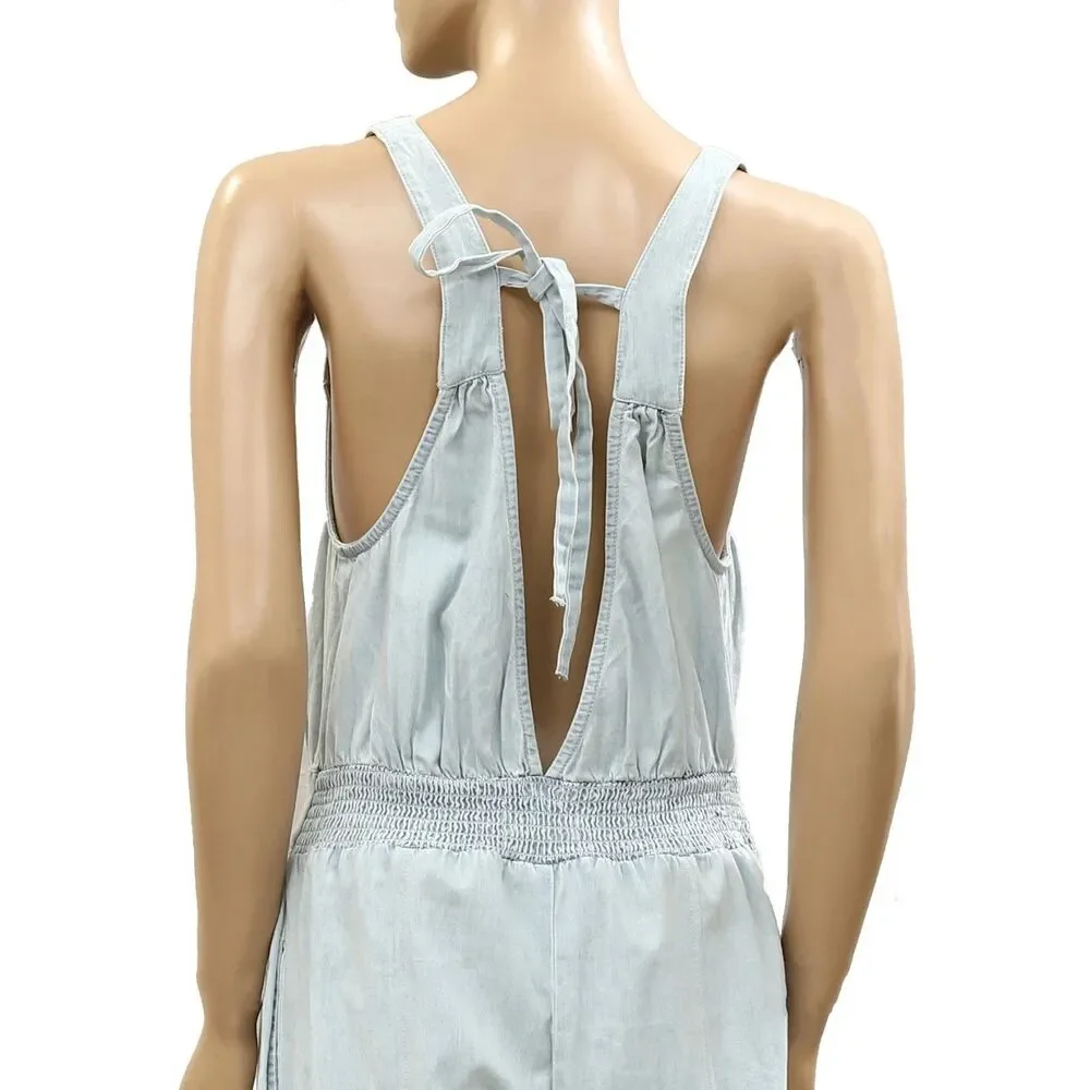 Free People We The Free Vintage Heirloom One-Piece Jumpsuit Smocked L 287986